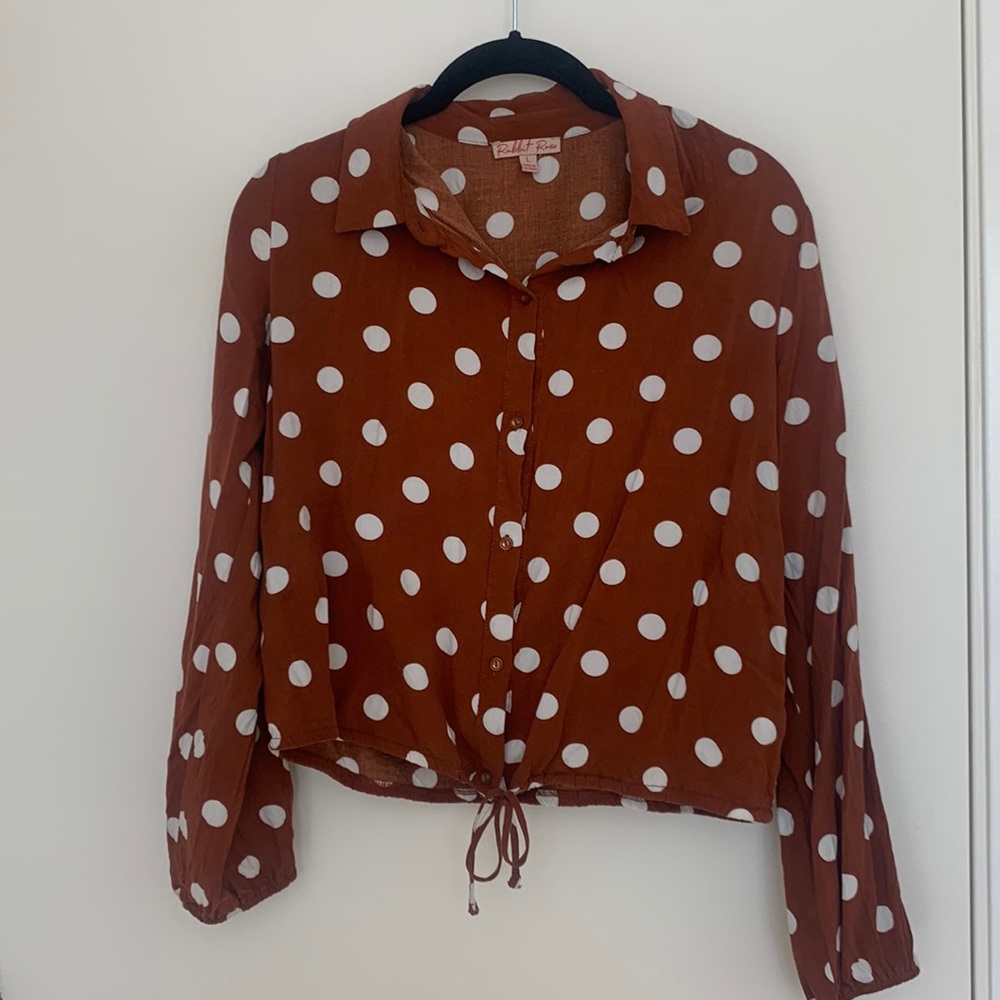 Burnt Orange button down Blouse